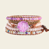 Gentle Mark Bracelet with layered pale pink and purple beads