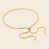 Glide Drop Necklace with a smooth collar with a flowing lariat drop in gold finish