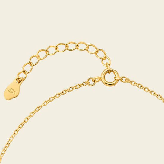 Grace Wing Necklace, showing the fastening detail in gold finish