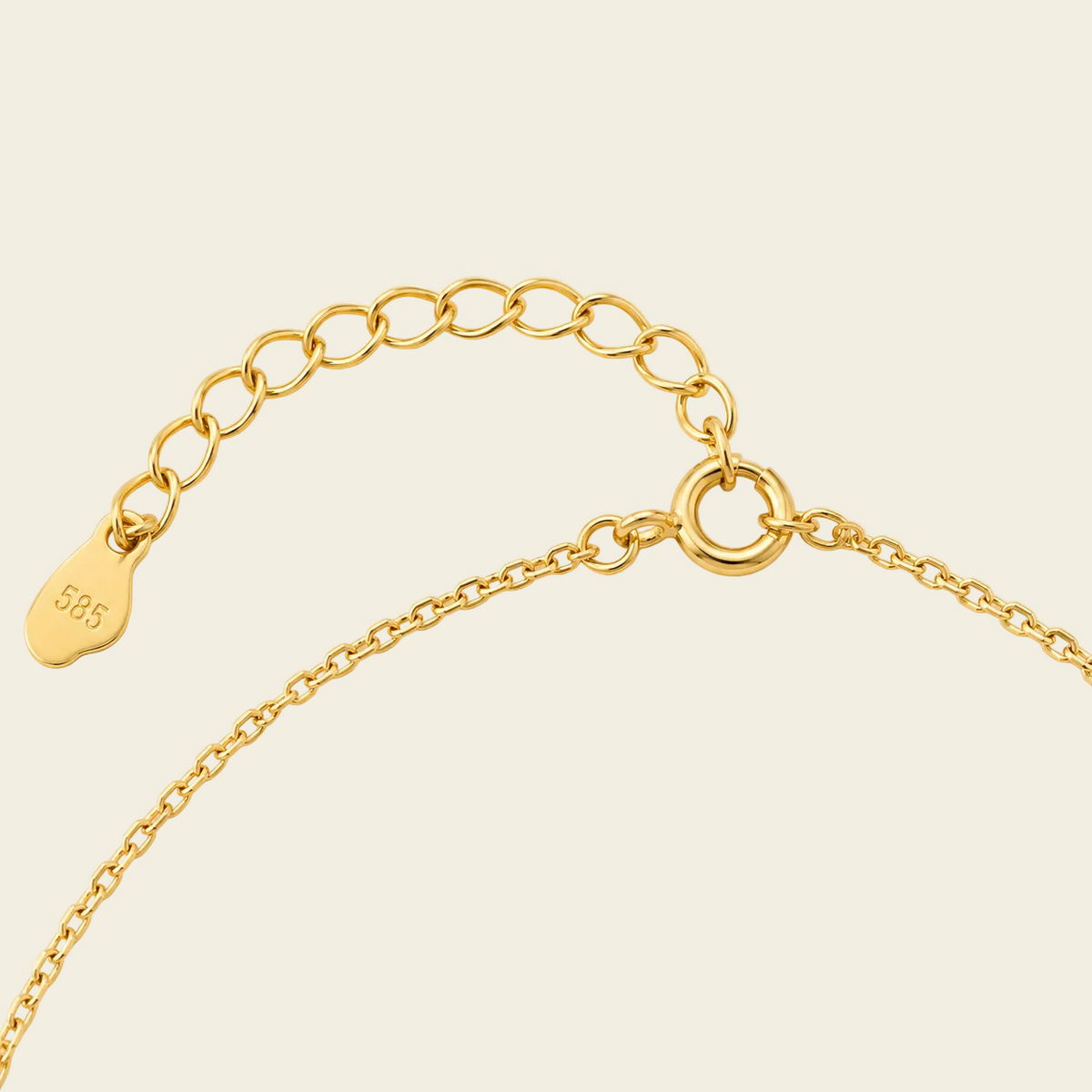 Grace Wing Necklace, showing the fastening detail in gold finish