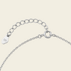 Grace Wing Necklace, showing the fastening detail in silver finish