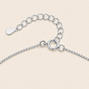 Green Bloom Necklace, showing the fastening detail in silver finish