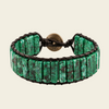 Greenveil Tile Bracelet with green stone tiles on dark cord