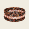 Harvest Bloom Bracelet with layered brown and pink round beads