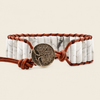Ivory Tile Bracelet with beadwork and cord detail