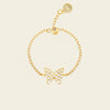 Light Wing Ring with a butterfly motif on a fine chain band in gold finish