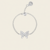 Light Wing Ring with a butterfly motif on a fine chain band in silver finish
