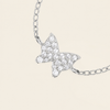 Light Wing Ring with a butterfly motif on a fine chain band in silver finish