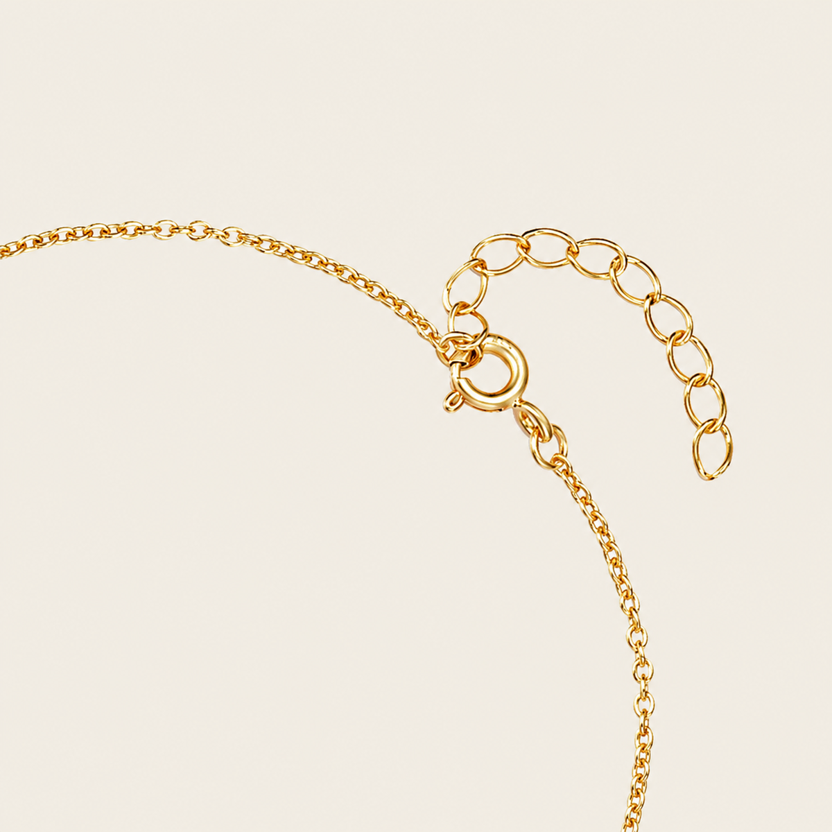Linked Oval Bracelet, showing the fastening detail in gold finish