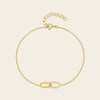 Linked Oval Bracelet with a fine chain and linked oval centre in gold finish