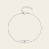 Linked Oval Bracelet with a fine chain and linked oval centre in silver finish