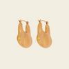 Liquid Loop Earrings with broad polished irregular hoop shapes in gold finish