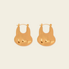 Liquid Loop Earrings with broad polished irregular hoop shapes in gold finish