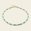 Marina Rhythm Necklace with turquoise-coloured disc beads and gold-coloured accents