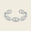 Mariner Link Cuff with a linked mariner-style open band in gold finish