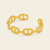 Mariner Link Cuff with a linked mariner-style open band in gold finish