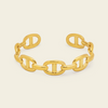 Mariner Link Cuff with a linked mariner-style open band in gold finish