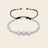 Midnight Line Bracelet with round stone beads and small metal accents