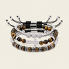 Midnight Line Bracelet with round stone beads and small metal accents
