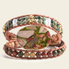 Mosaic Earth Bracelet with layered earth-toned and green stone beads