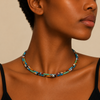 Mosaic Horizon Necklace worn at the neckline