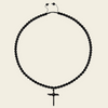 Obsidian Might Necklace with dark beads and a cross pendant