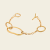 Orbit Link Bracelet with large oval links joined by fine chain in gold finish