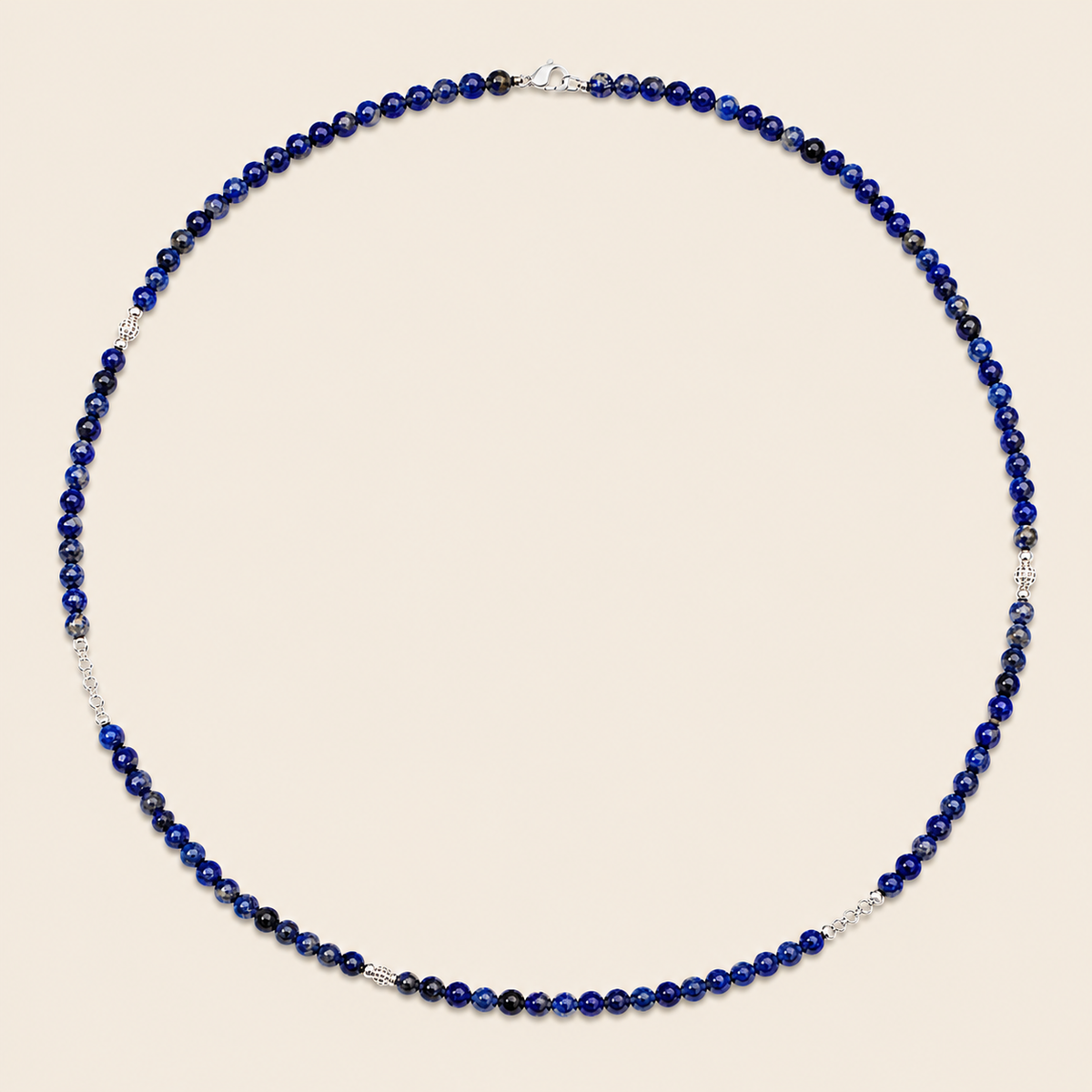 Orbit Strand Necklace with small round stone beads