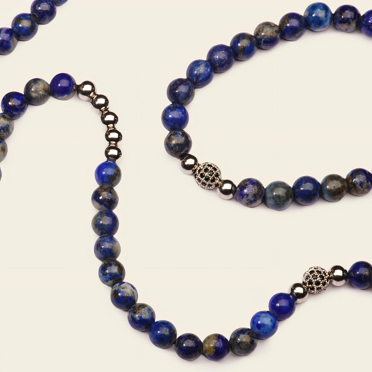 Orbit Strand Necklace with small round stone beads