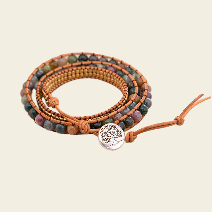Orbitstone Bead Bracelet with beadwork and cord detail