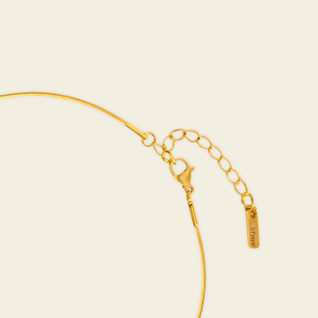 Pearl Embrace Necklace, showing the fastening detail in gold finish