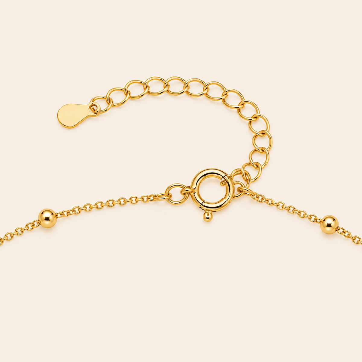 Pearl Trace Necklace, showing the fastening detail in gold finish