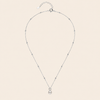 Pearl Trace Necklace with a fine chain and a single pearl drop in silver finish