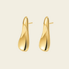 Polished Droplet Earrings with elongated polished droplet shapes in gold finish
