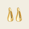 Polished Droplet Earrings with elongated polished droplet shapes in gold finish