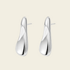 Polished Droplet Earrings with elongated polished droplet shapes in silver finish