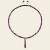 Prism Point Necklace with round stone beads and a pointed pendant