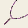 Prism Point Necklace with round stone beads and a pointed pendant