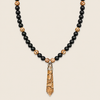 Prism Point Necklace with round stone beads and a pointed pendant