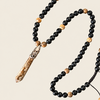 Prism Point Necklace with round stone beads and a pointed pendant