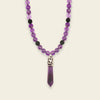 Prism Point Necklace with round stone beads and a pointed pendant