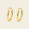 Quiet Arc Earrings with smooth oval hoops in gold finish