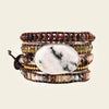 Quiet Axis Bracelet with layered dark and earth-toned bead strands