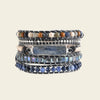 Quiet Depth Bracelet with layered dark blue and grey beads