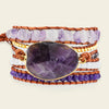 Quiet Violet Bracelet with layered purple and pale stone beads