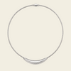 Sculpted Arc Necklace with a fine collar with a sculpted curved centre in silver finish