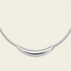 Sculpted Arc Necklace with a fine collar with a sculpted curved centre in silver finish