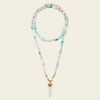 Sea Mist Necklace with pale blue beads and a clear pointed pendant