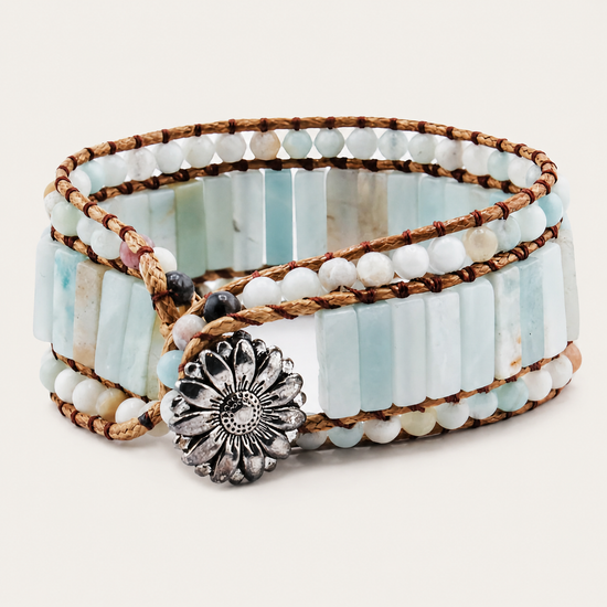 Sealine Tile Bracelet with beadwork and cord detail