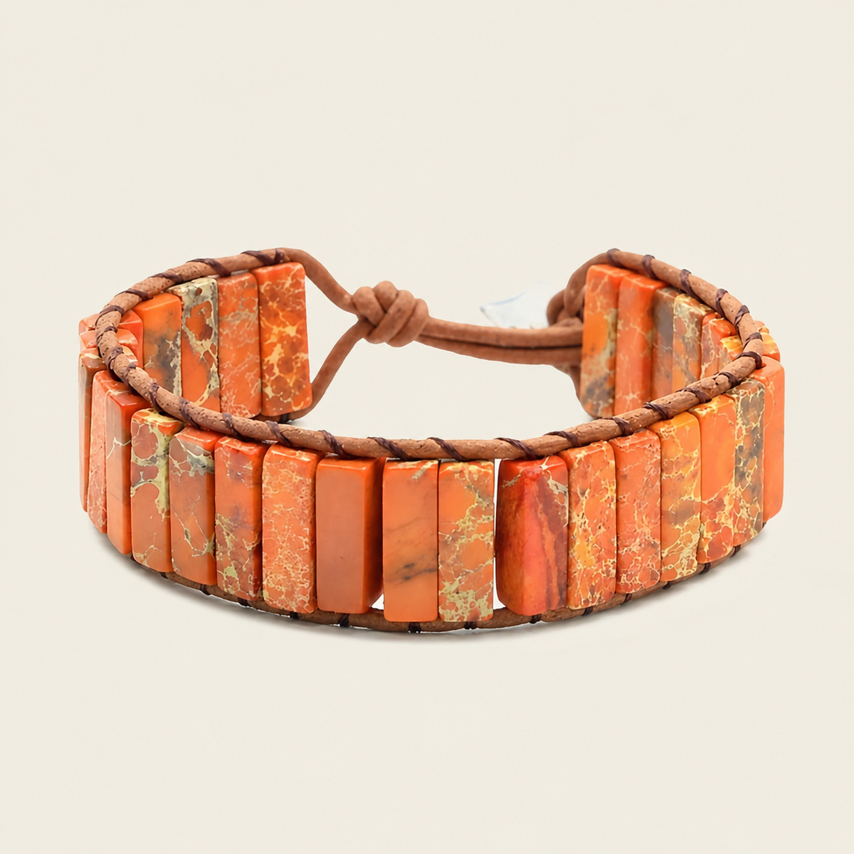 Sedona Ember Bracelet with orange patterned stone tiles